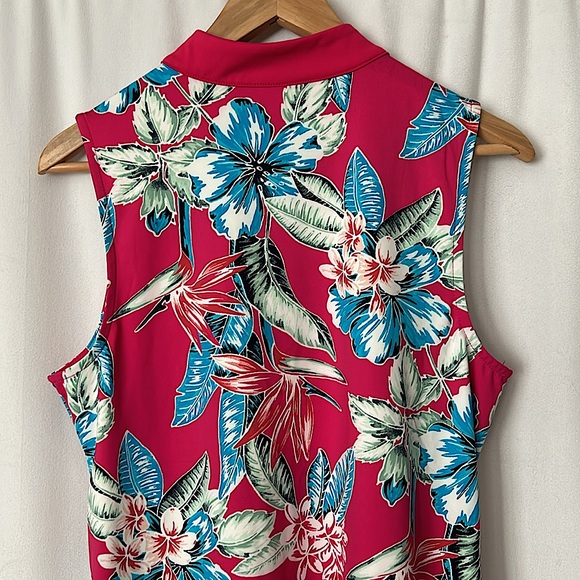 Tommy Bahama Pink Tropical Floral Sleeveless Golf Dress **Size L** 🌸🌴🌸🌴 - Picture 5 of 6